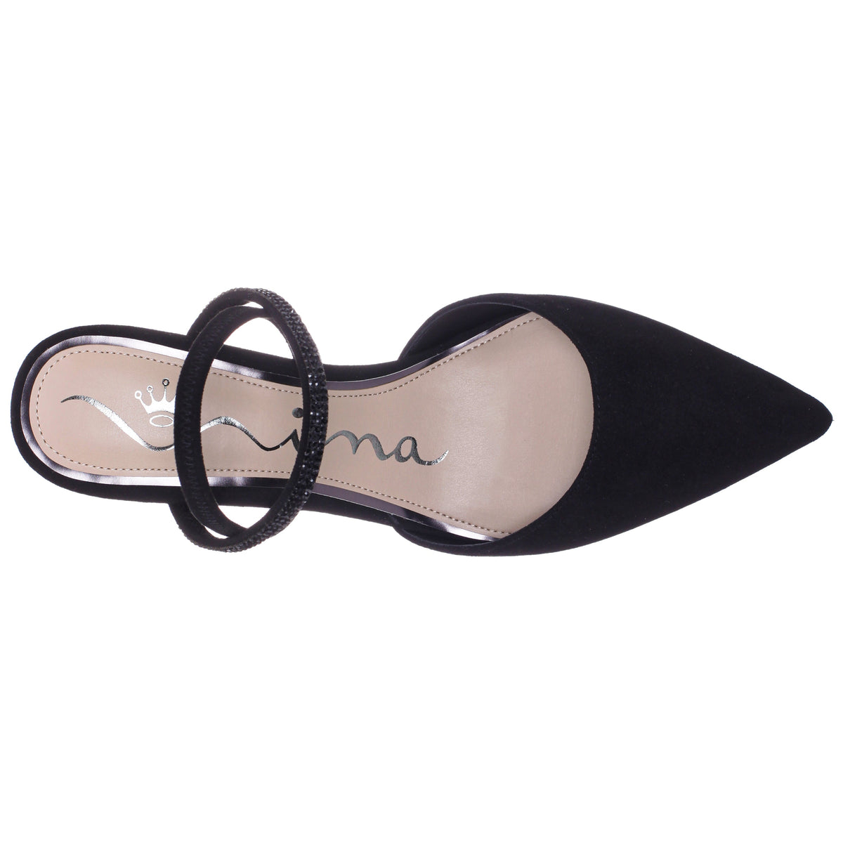 Billie Black Glam Suede Mid-Heel Pumps | Nina Shoes