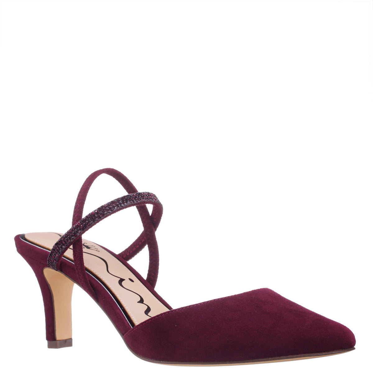 Billie Red Glam Suede Mid-Heel Pumps | Nina Shoes