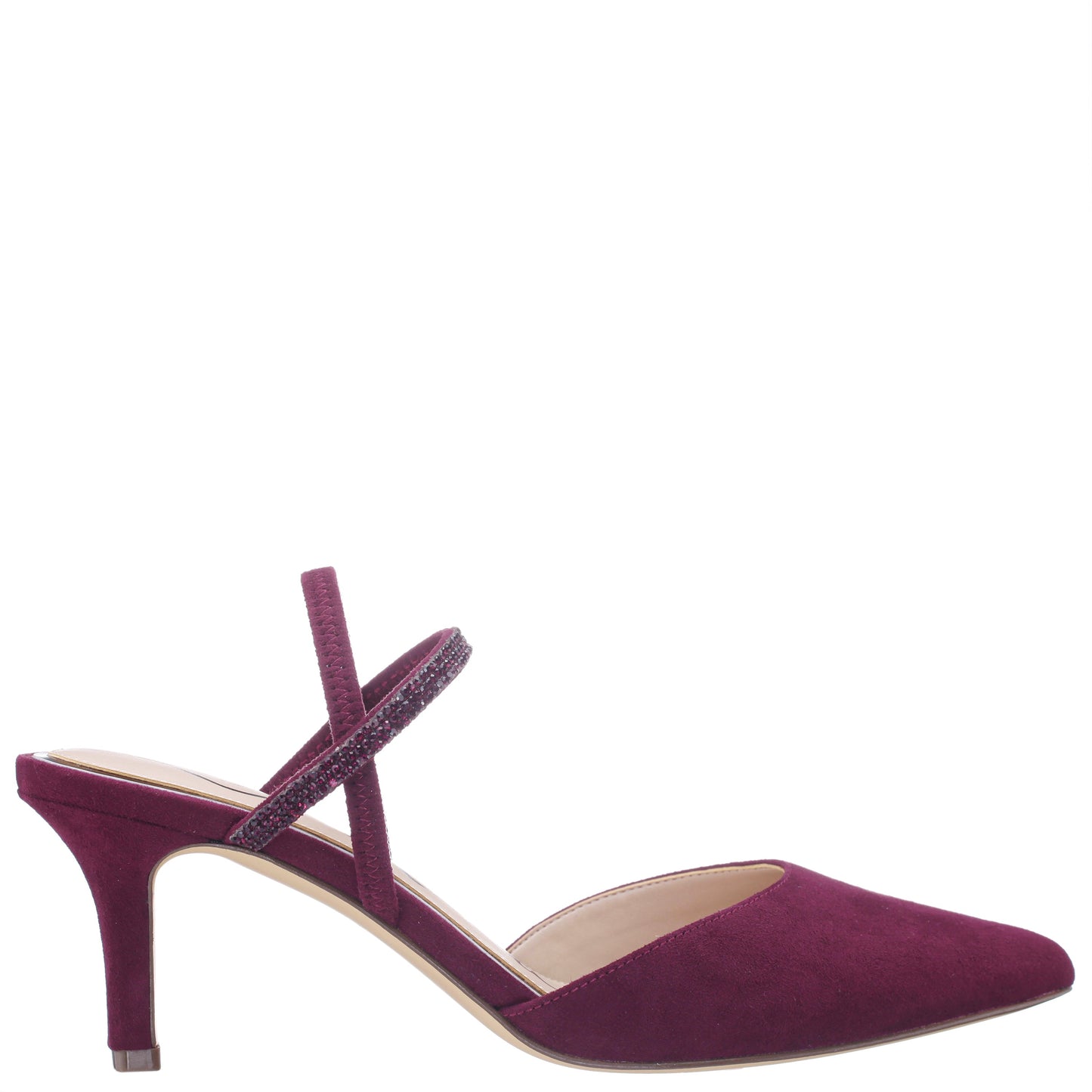 Billie Red Glam Suede Mid-Heel Pumps | Nina Shoes