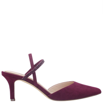 Billie Red Glam Suede Mid-Heel Pumps | Nina Shoes