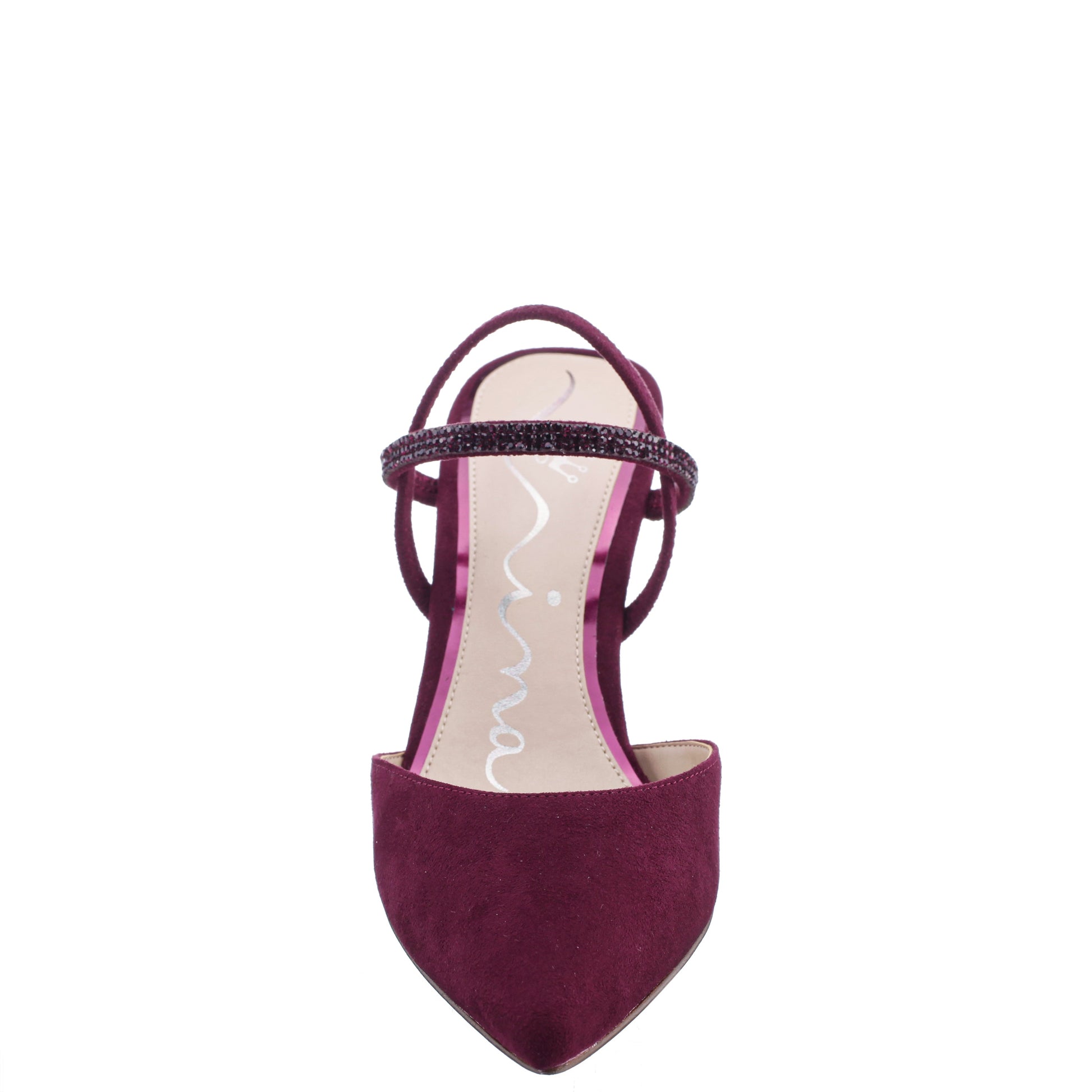 Billie Red Glam Suede Mid-Heel Pumps | Nina Shoes