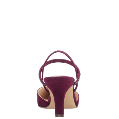 Billie Red Glam Suede Mid-Heel Pumps | Nina Shoes