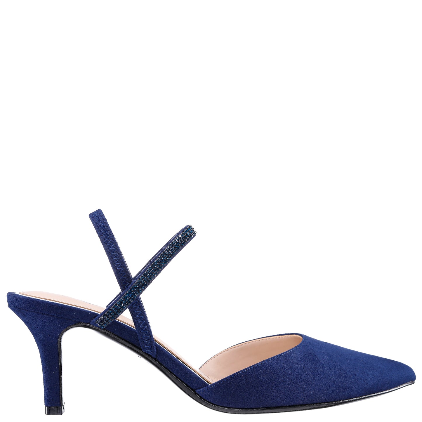 Billie Blue Satin Mid-Heel Pumps | Nina Shoes