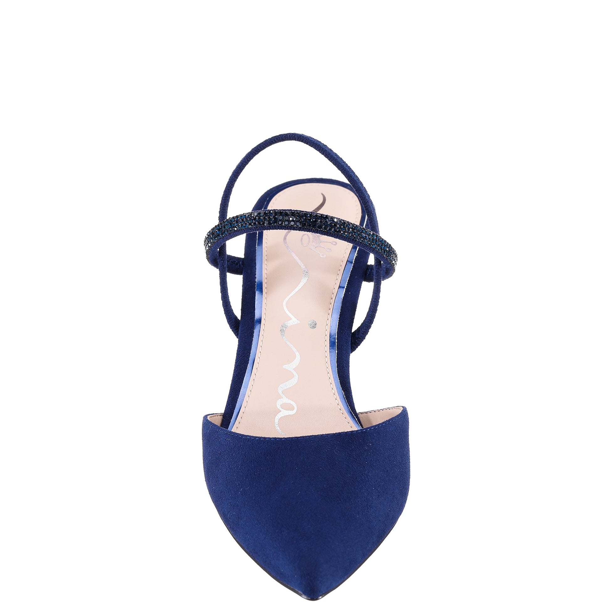 Billie Blue Satin Mid-Heel Pumps | Nina Shoes