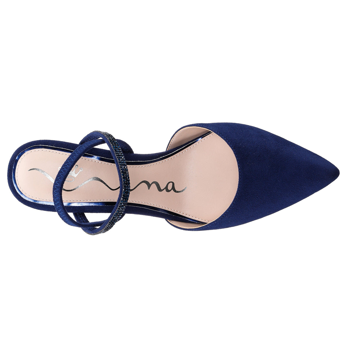 Billie Blue Satin Mid-Heel Pumps | Nina Shoes
