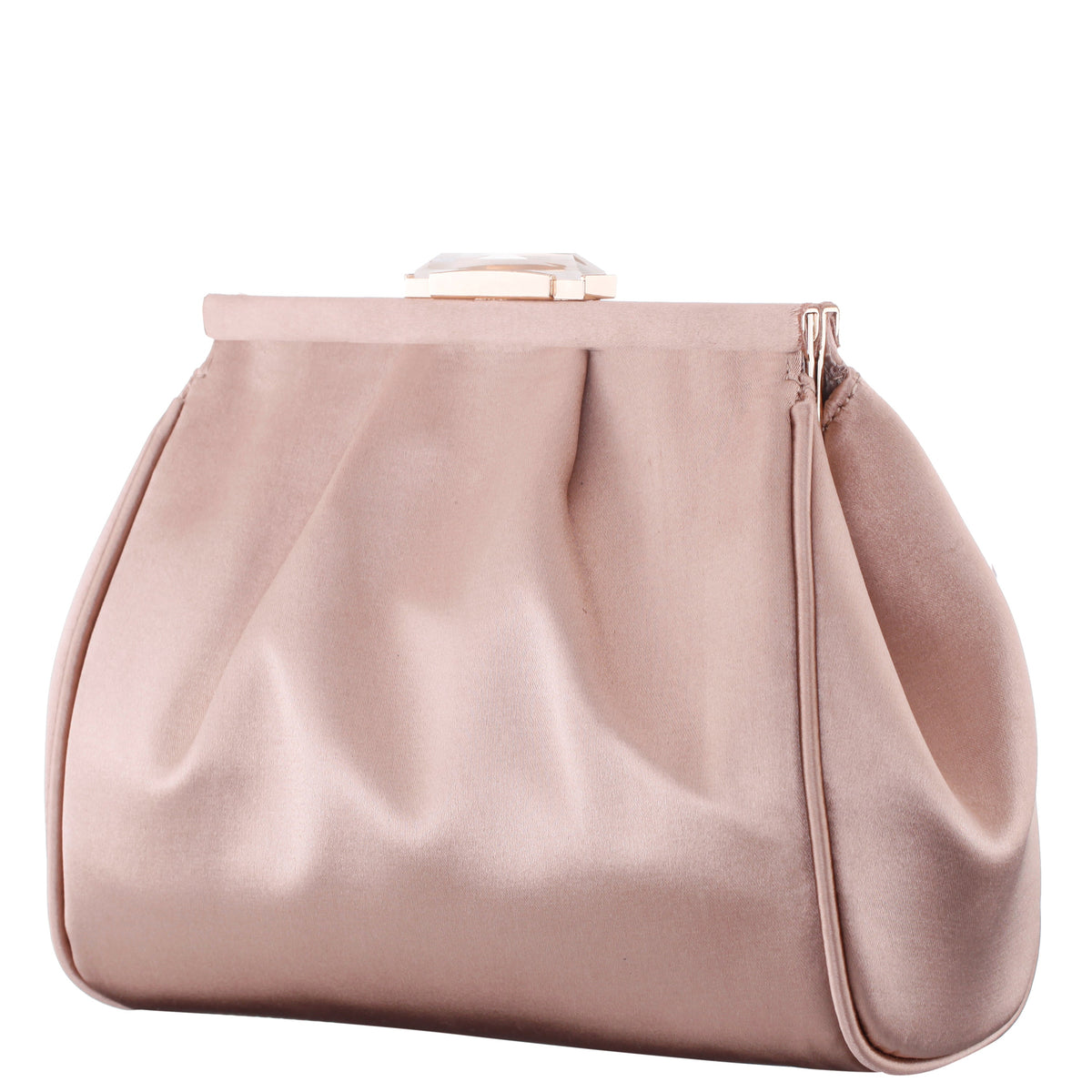 Blayz Brown Satin Frame Clutch | Nina Shoes