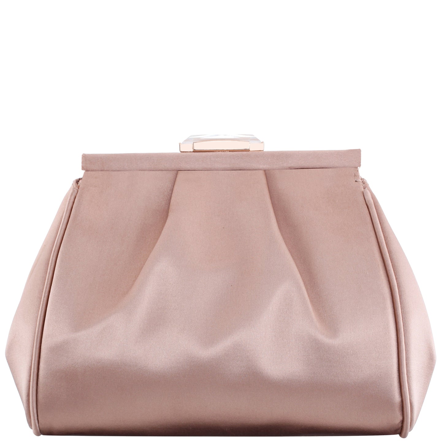 Blayz Brown Satin Frame Clutch | Nina Shoes