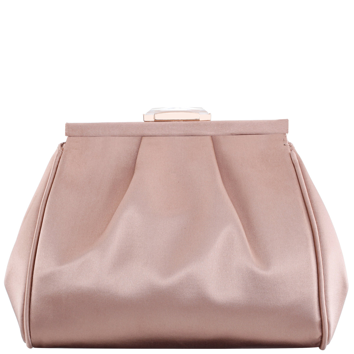 Blayz Brown Satin Frame Clutch | Nina Shoes