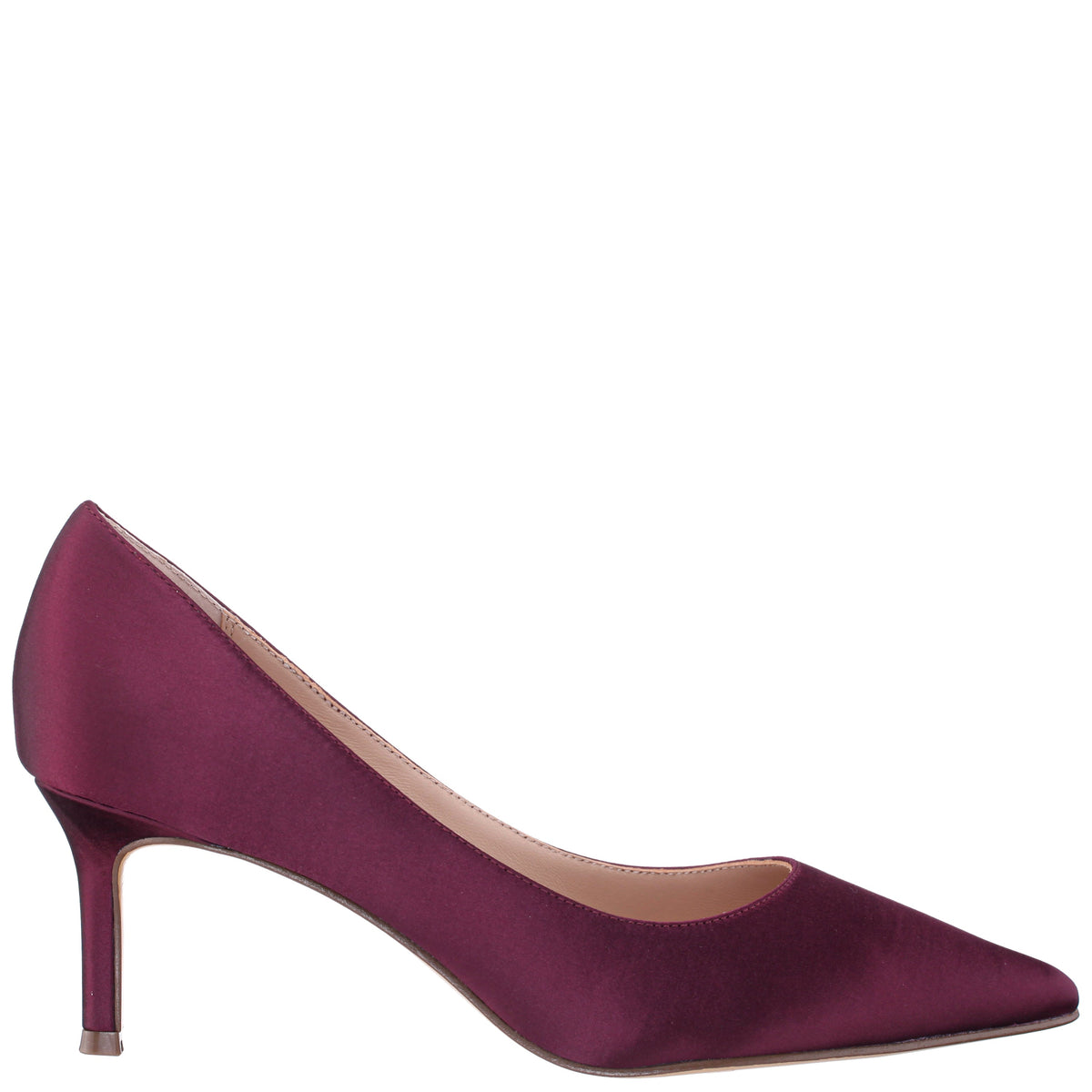Nina60 Bordeaux Satin Mid-Heel Classic Pump | Nina Shoes