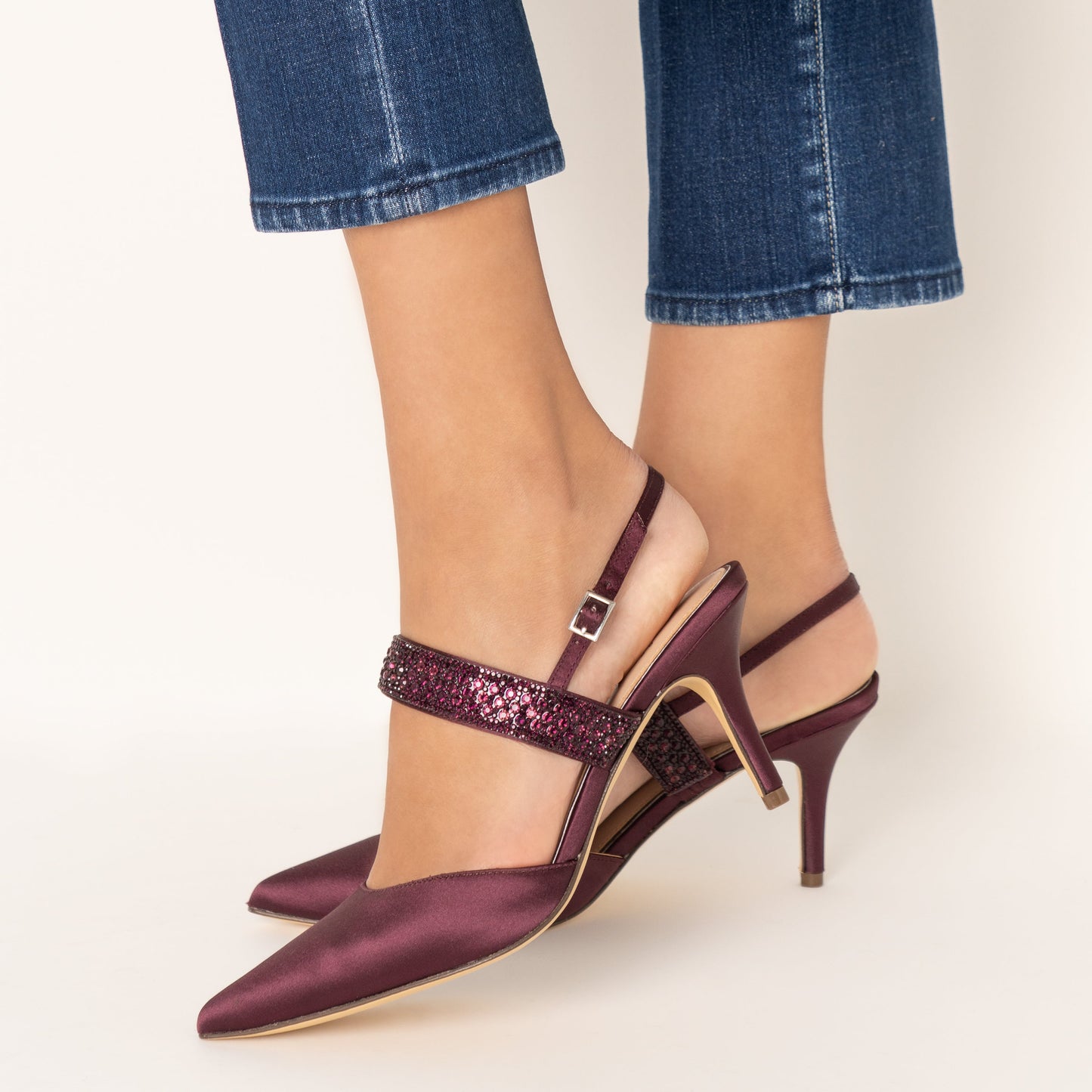 Trista Red Mid-Heel Pumps hi | Nina Shoes