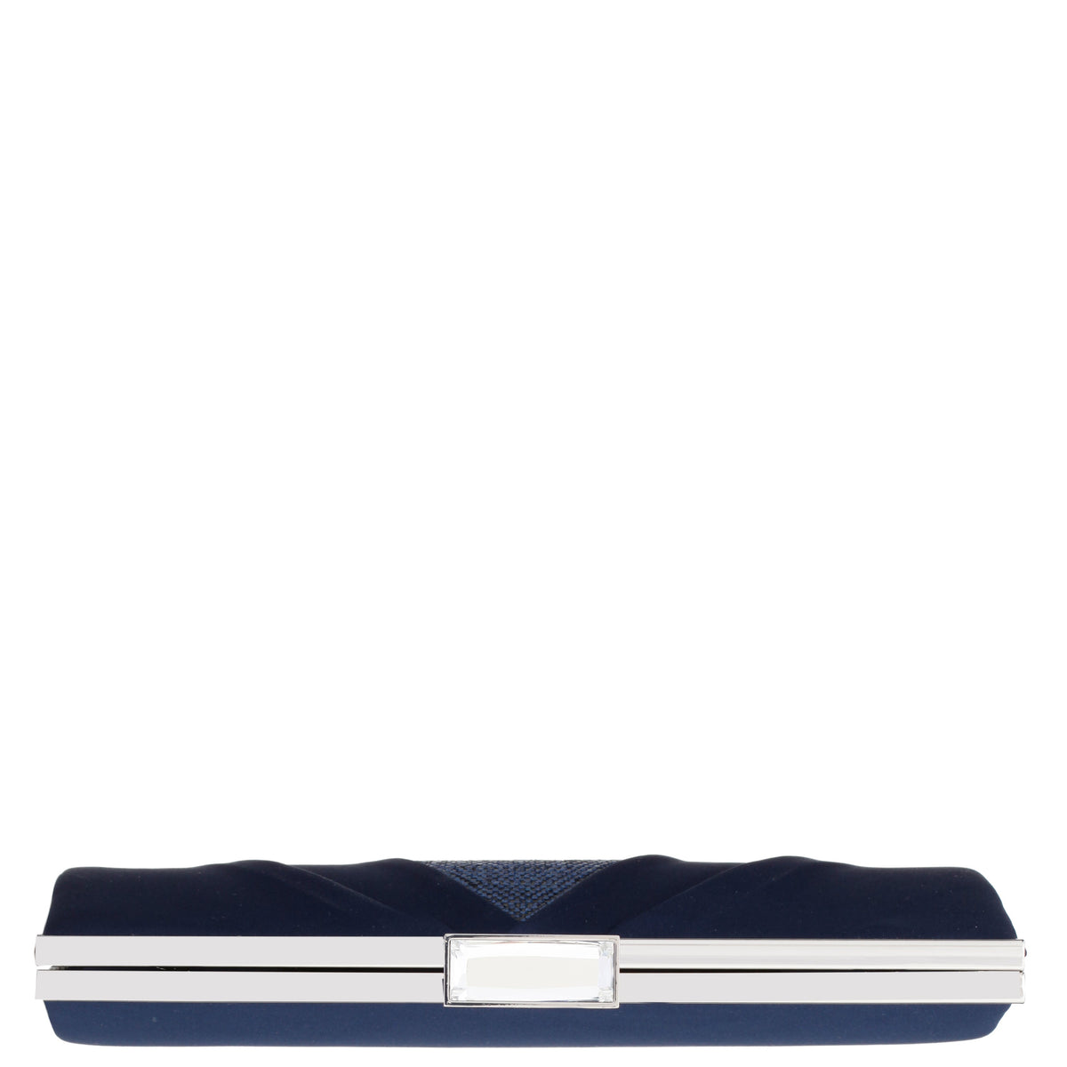 Ophelia Blue Pleated Satin Frame Clutch | Nina Shoes