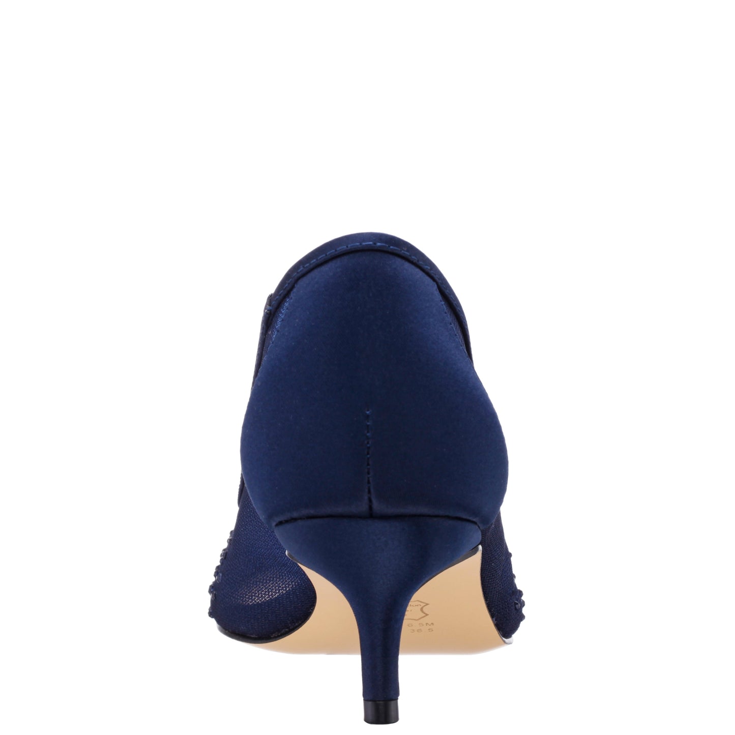 Sofie Blue Mesh with Faceted Crystals Kitten-Heel Pumps | Nina Shoes