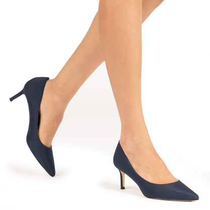 Nina60 Blue Mid-Heel Classic Pump | Nina Shoes