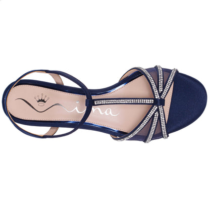 Goldie Blue Sandal Low-Heel | Nina Shoes