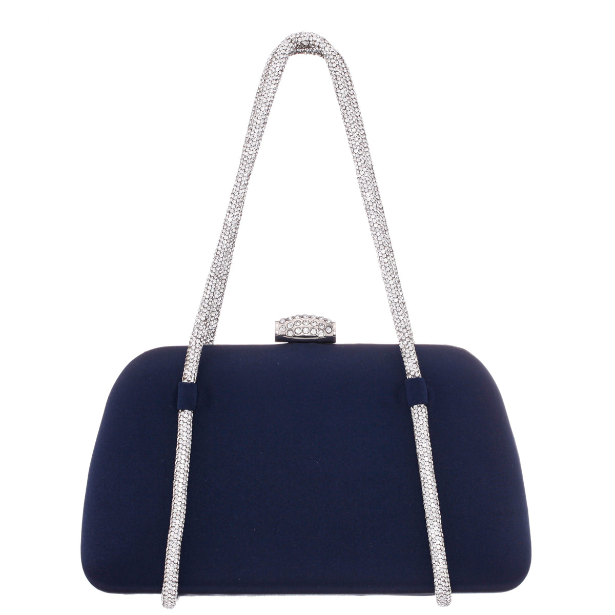Camara Blue Satin/Glass Crystal Minaudiere | Nina Shoes