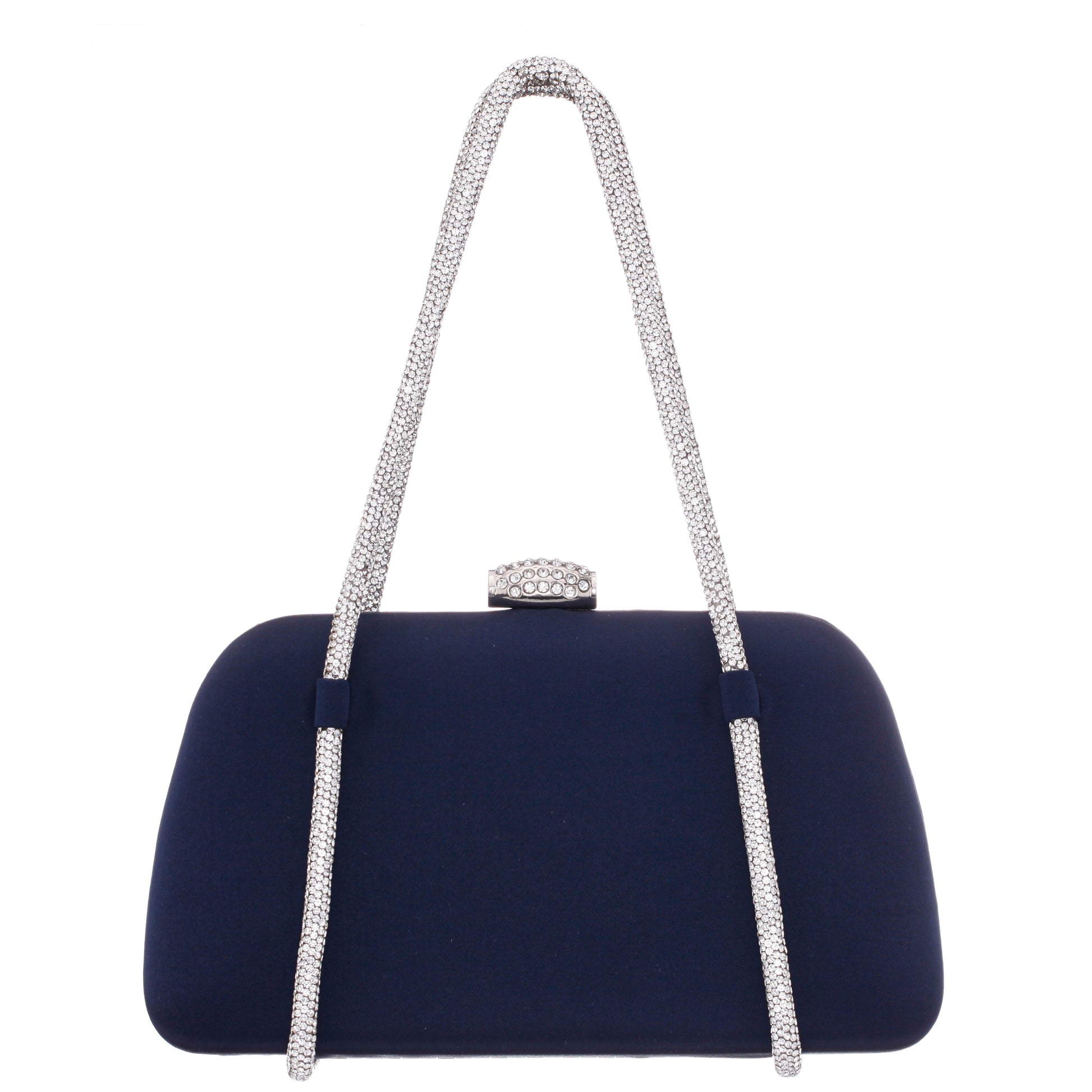 Camara Blue Satin/Glass Crystal Minaudiere | Nina Shoes
