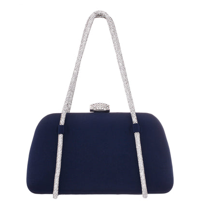 Camara Blue Satin/Glass Crystal Minaudiere | Nina Shoes