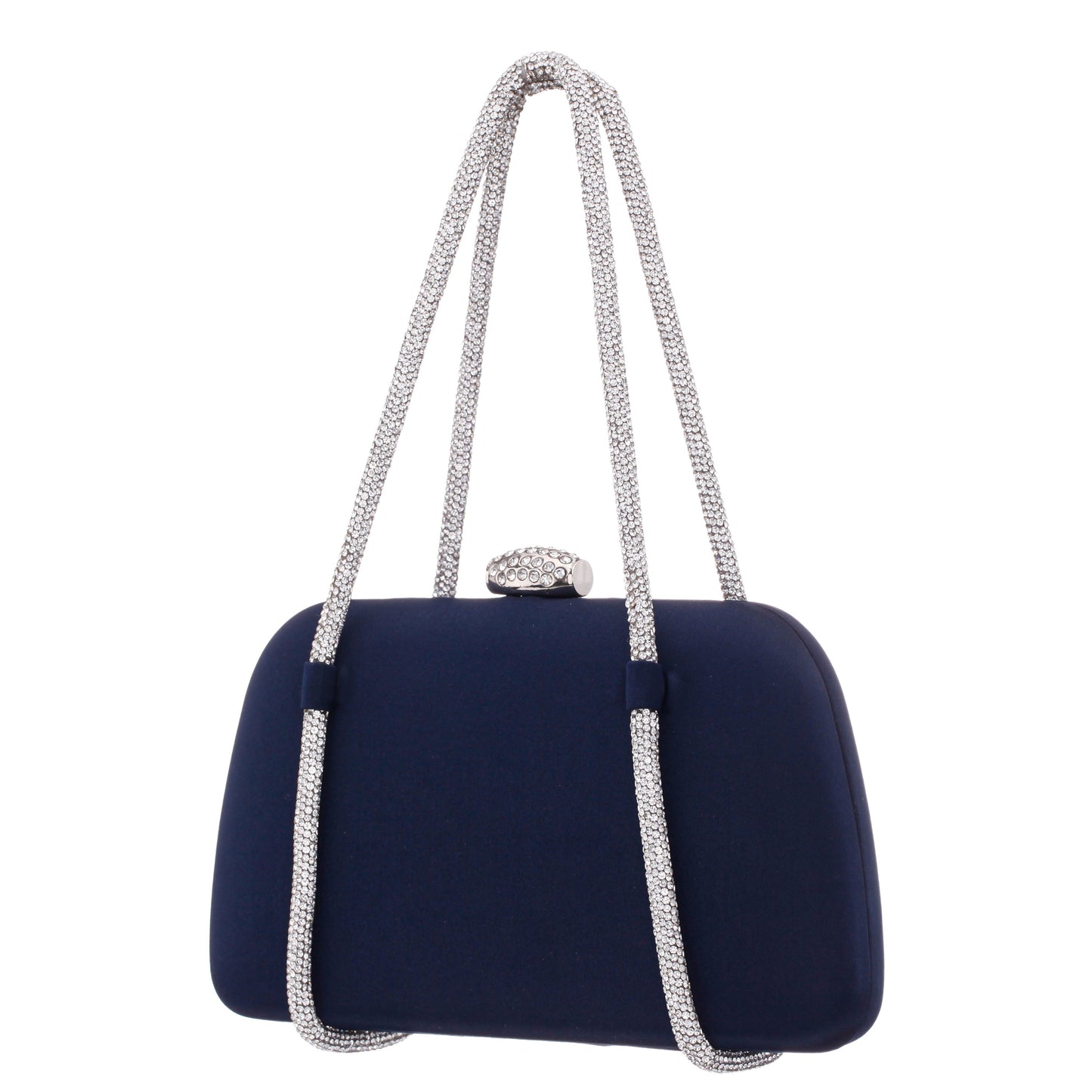 Camara Blue Satin/Glass Crystal Minaudiere | Nina Shoes