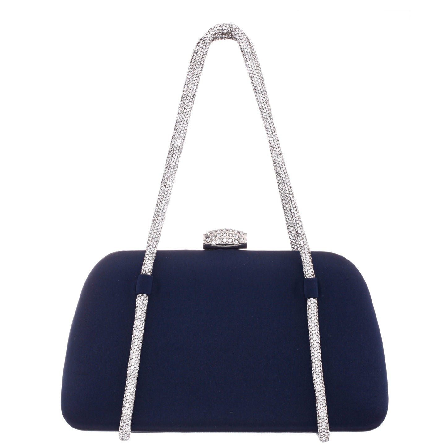 Camara Blue Satin/Glass Crystal Minaudiere | Nina Shoes