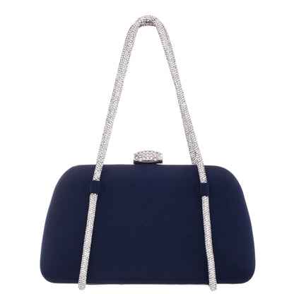 Camara Blue Satin/Glass Crystal Minaudiere | Nina Shoes