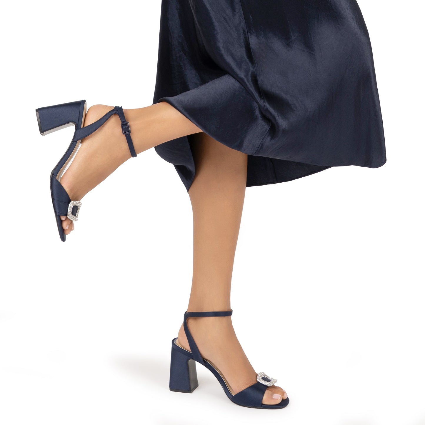Quenbie Blue Sandal Mid-Heel | Nina Shoes