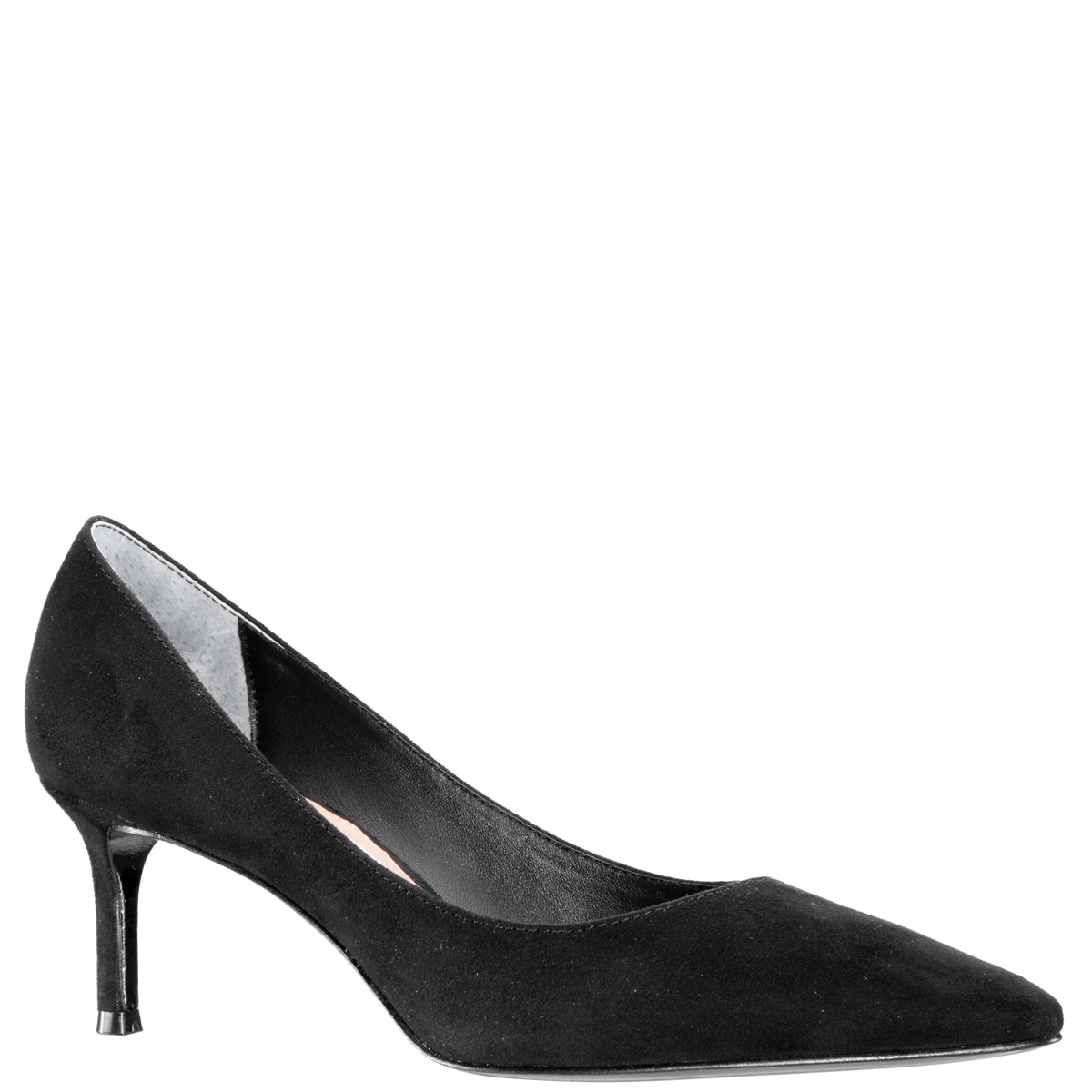 Nina60 True Black Suedette Mid-Heel Classic Pump | Nina Shoes