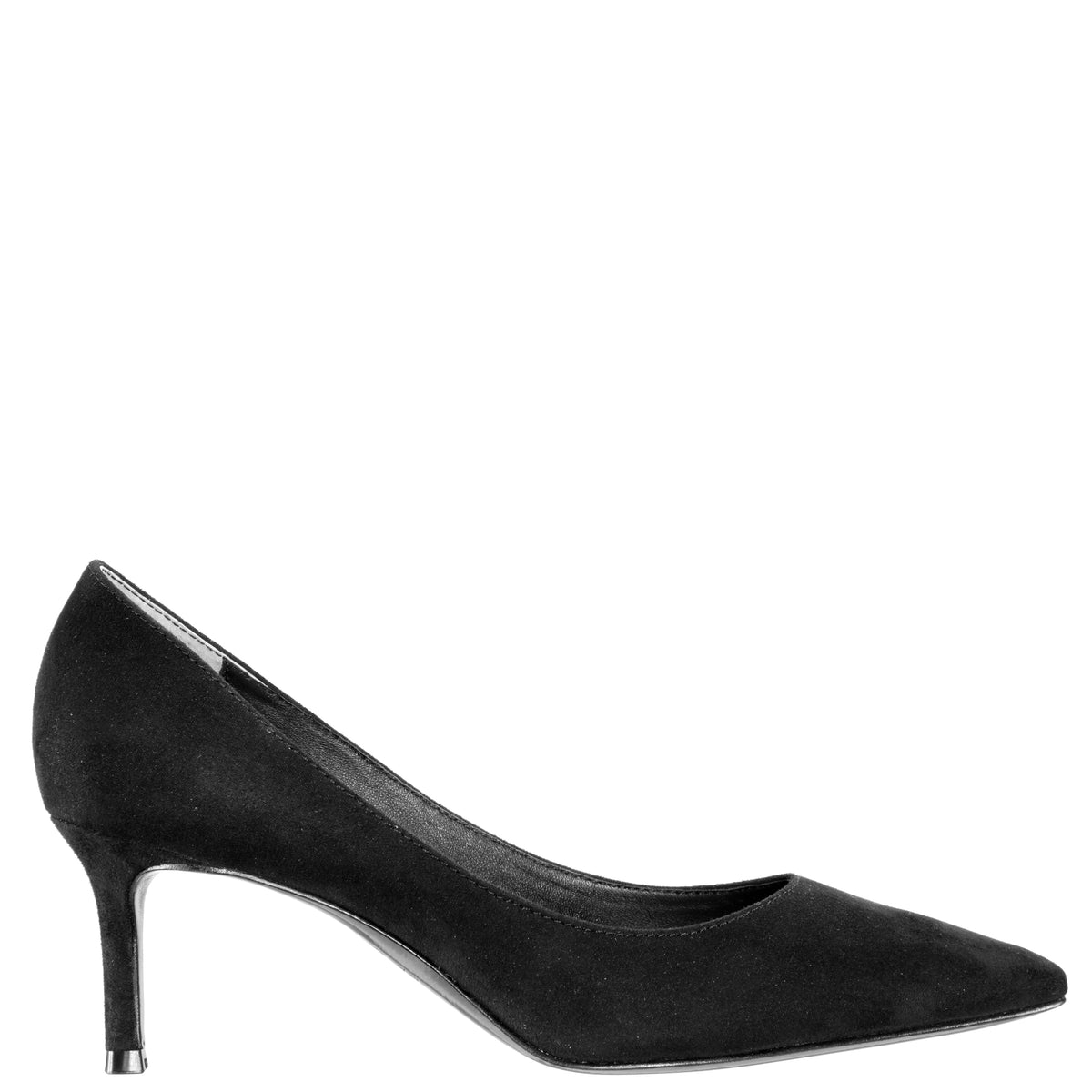 Nina60 True Black Suedette Mid-Heel Classic Pump | Nina Shoes