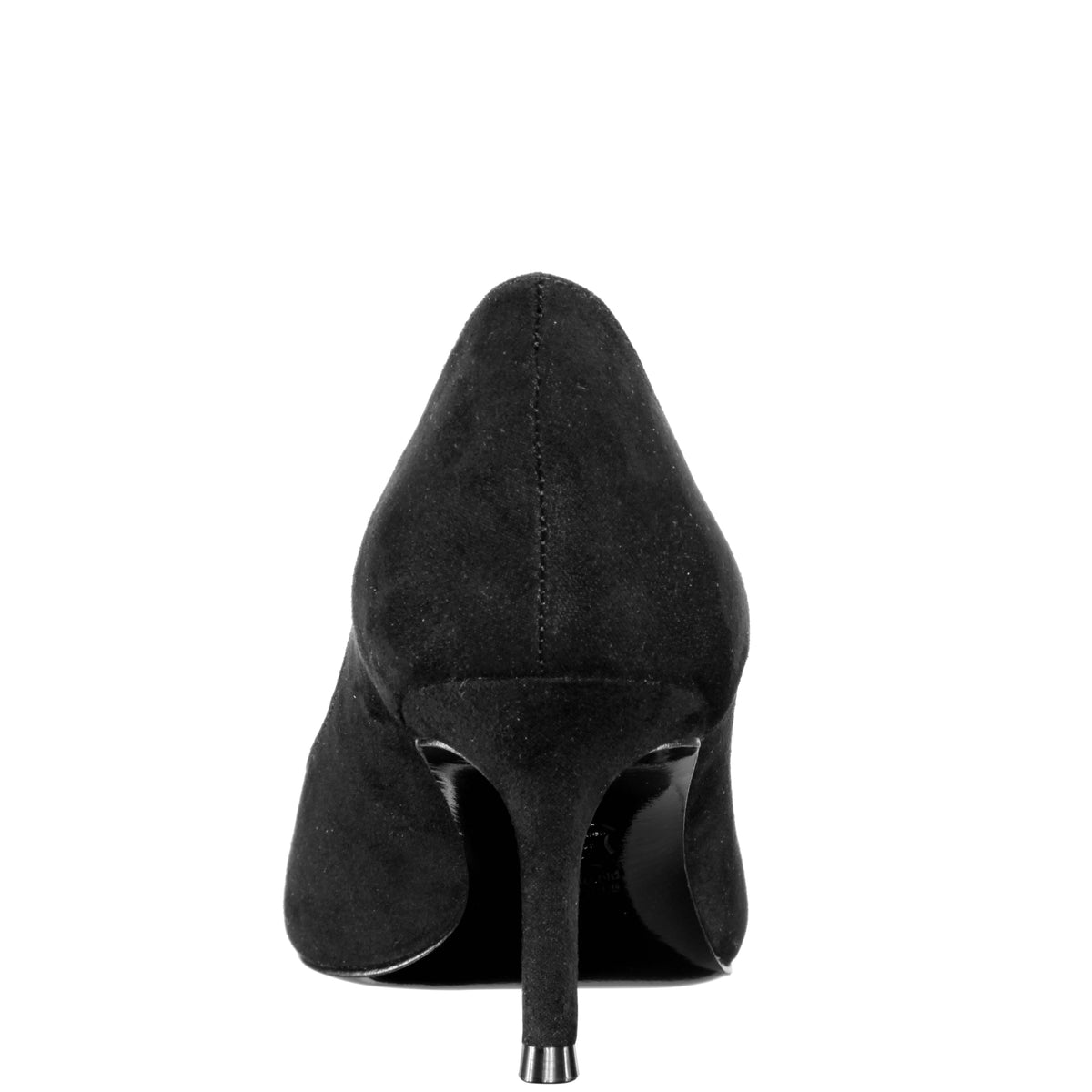 Nina60 True Black Suedette Mid-Heel Classic Pump | Nina Shoes