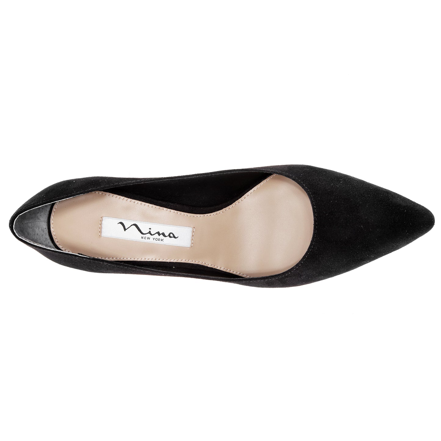 Nina60 True Black Suedette Mid-Heel Classic Pump | Nina Shoes