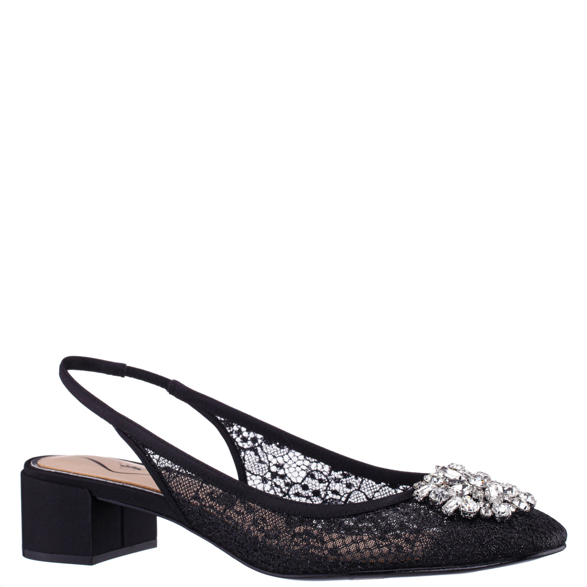 Klara Black Sling Back Low-Heel Flats | Nina Shoes