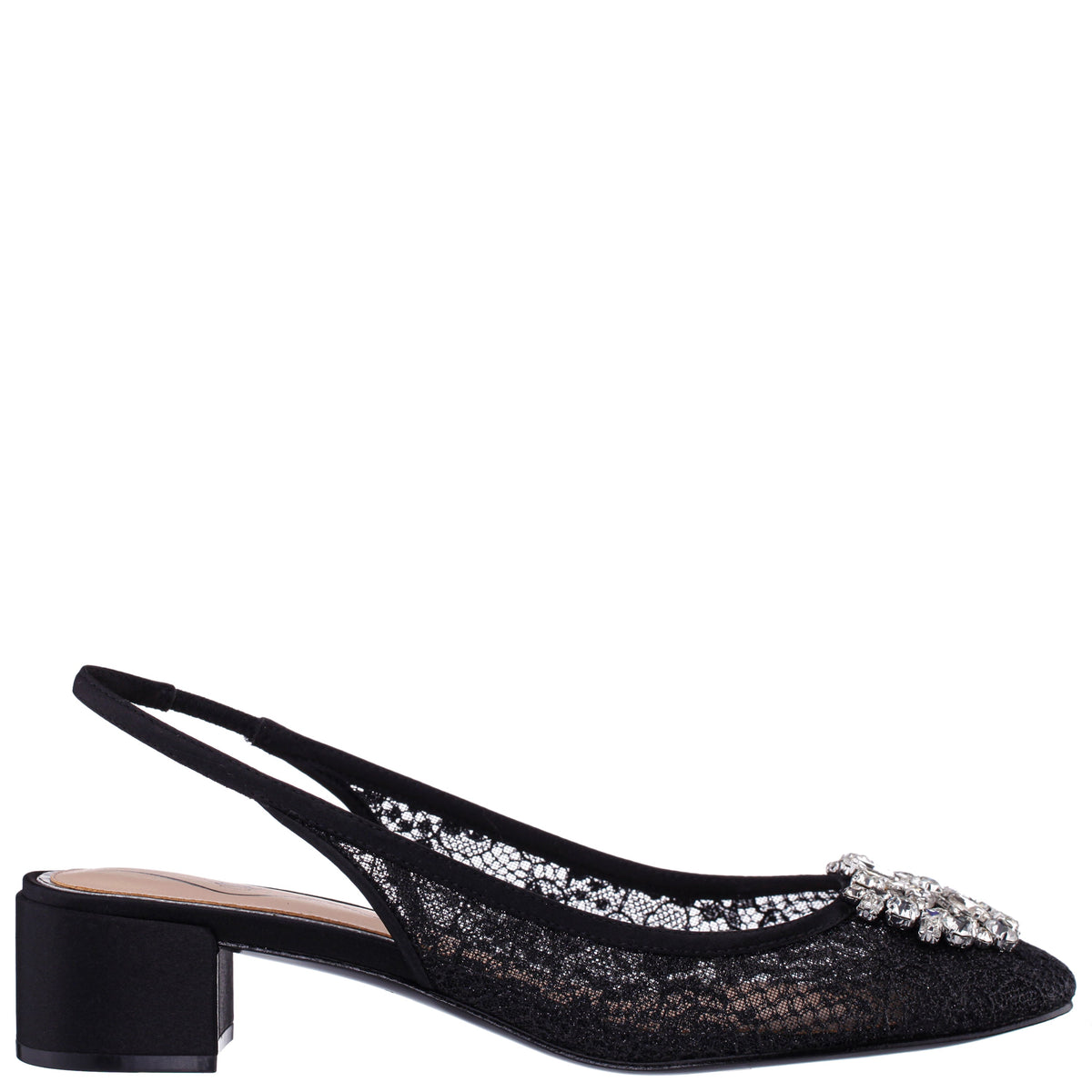 Klara Black Sling Back Low-Heel Flats | Nina Shoes