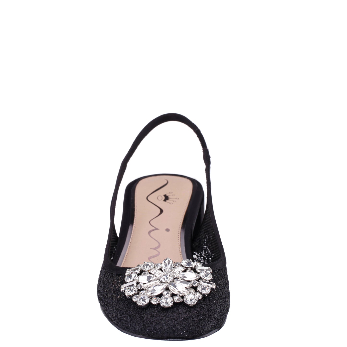 Klara Black Sling Back Low-Heel Flats | Nina Shoes