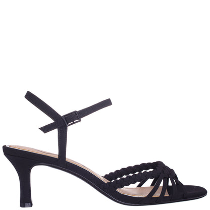 Babe Black Faille Low-Heel Sandal | Nina Shoes