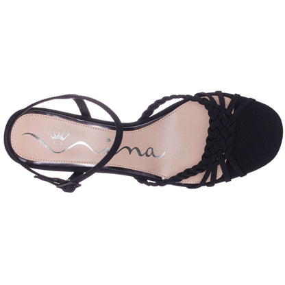 Babe Black Faille Low-Heel Sandal | Nina Shoes