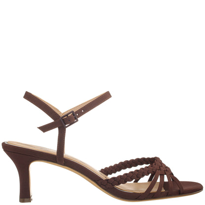 Babe Brown Faille Low-Heel Sandal | Nina Shoes