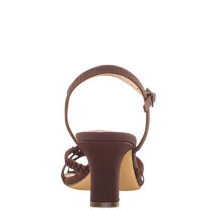 Babe Brown Faille Low-Heel Sandal | Nina Shoes