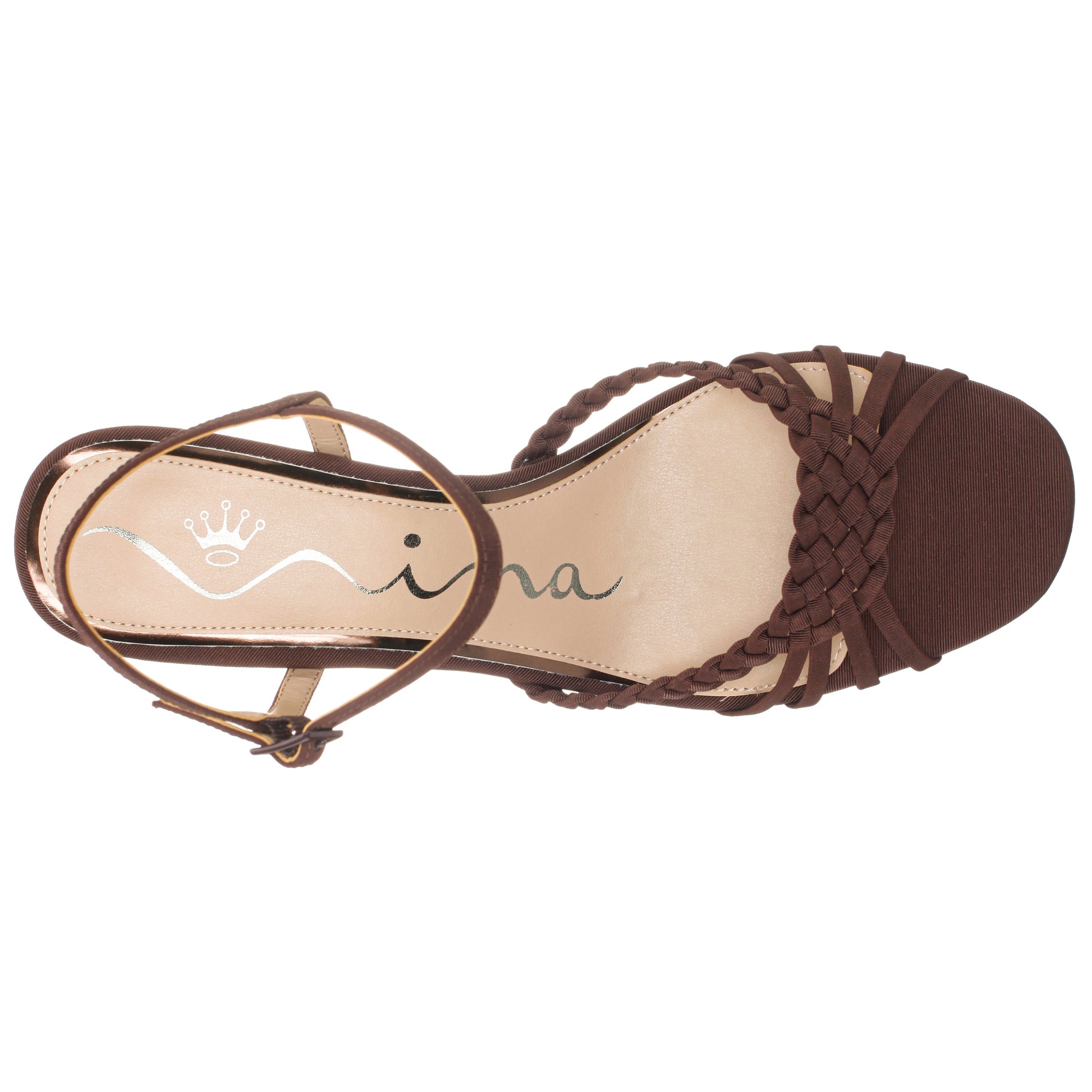 Babe Brown Faille Low-Heel Sandal | Nina Shoes