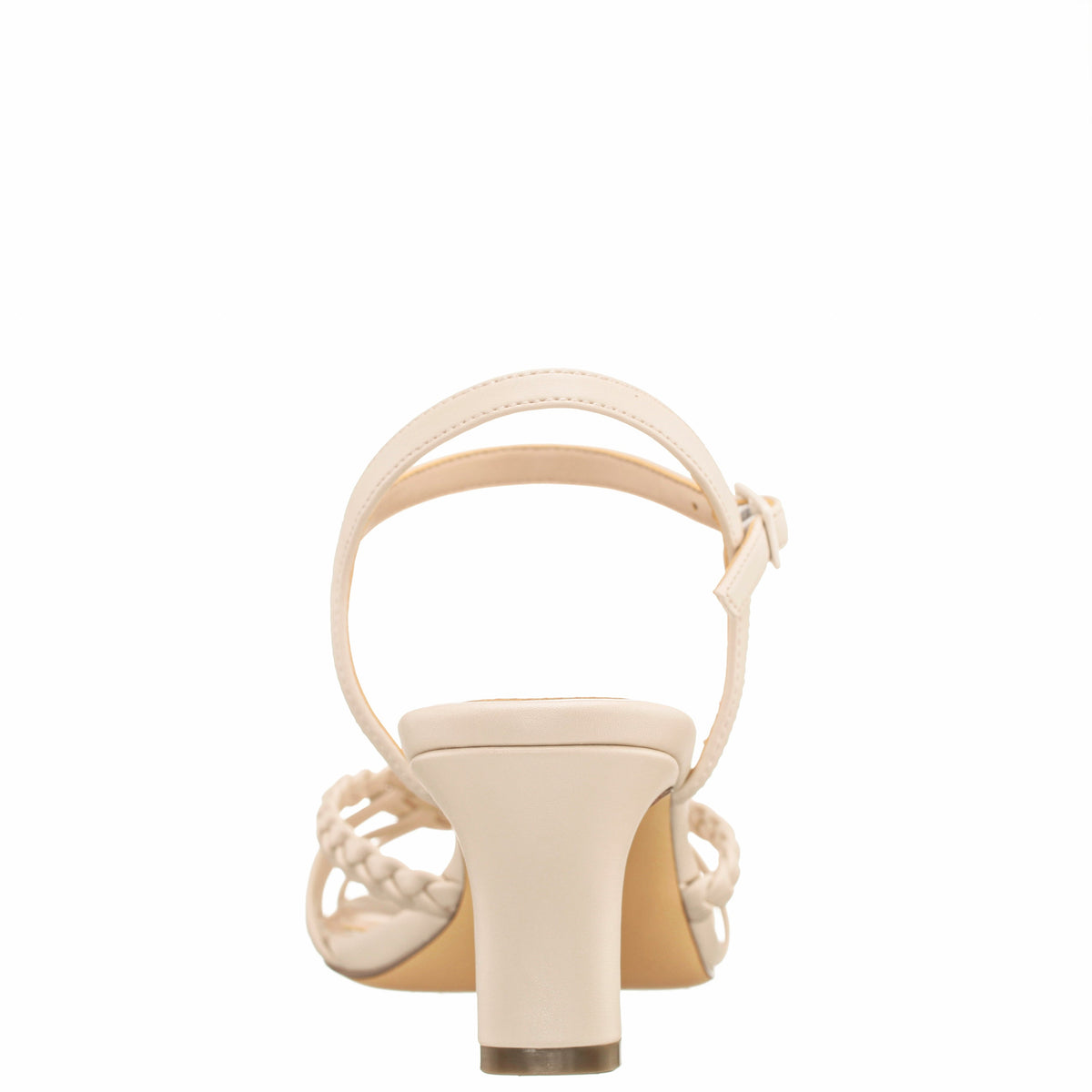 Babe Beige Leatherette Low-Heel Sandal | Nina Shoes