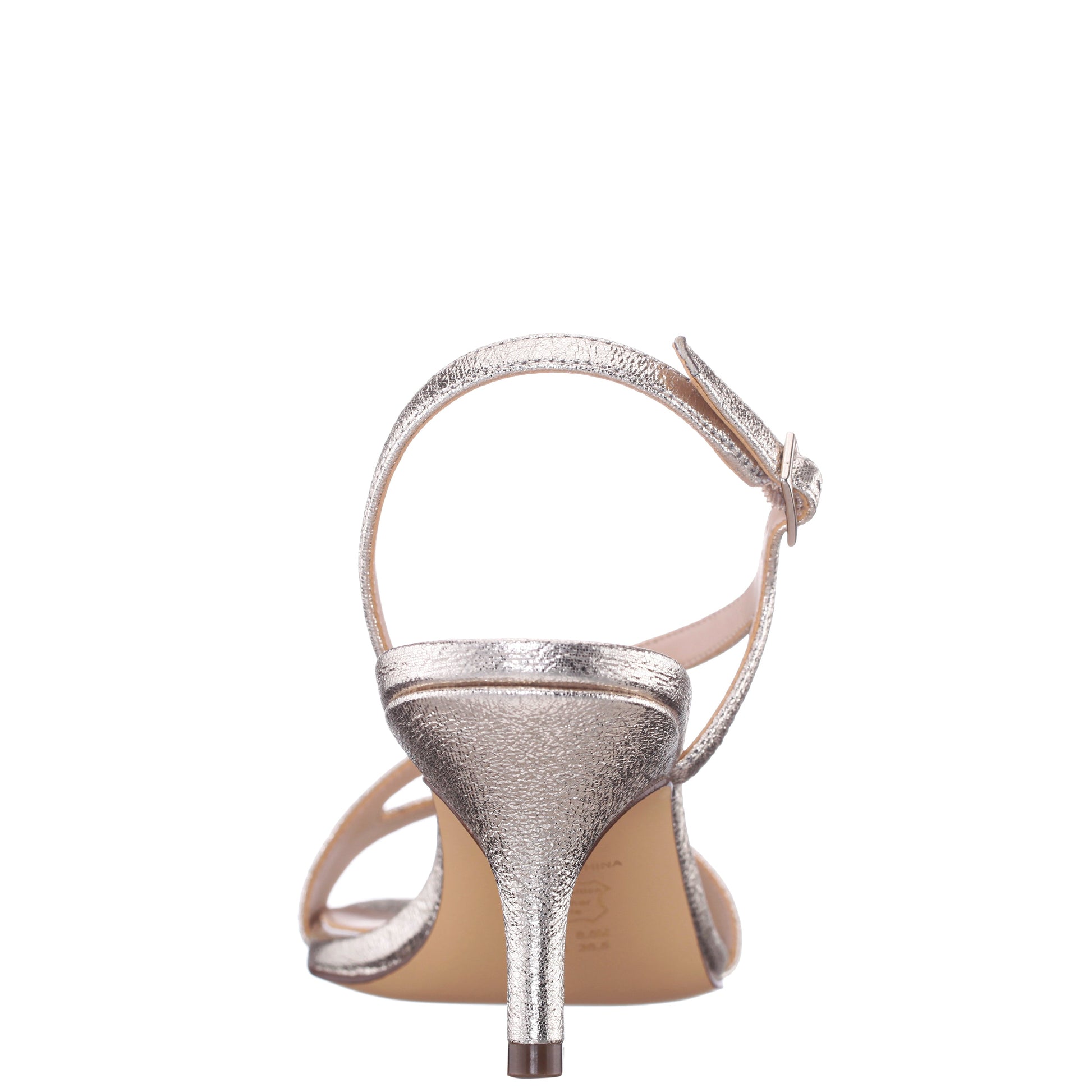 Bubbles Gold Textured Metallic Mid-Heel Sandal | Nina Shoes