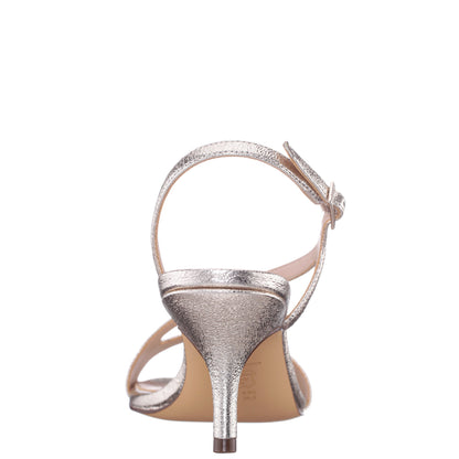 Bubbles Gold Textured Metallic Mid-Heel Sandal | Nina Shoes