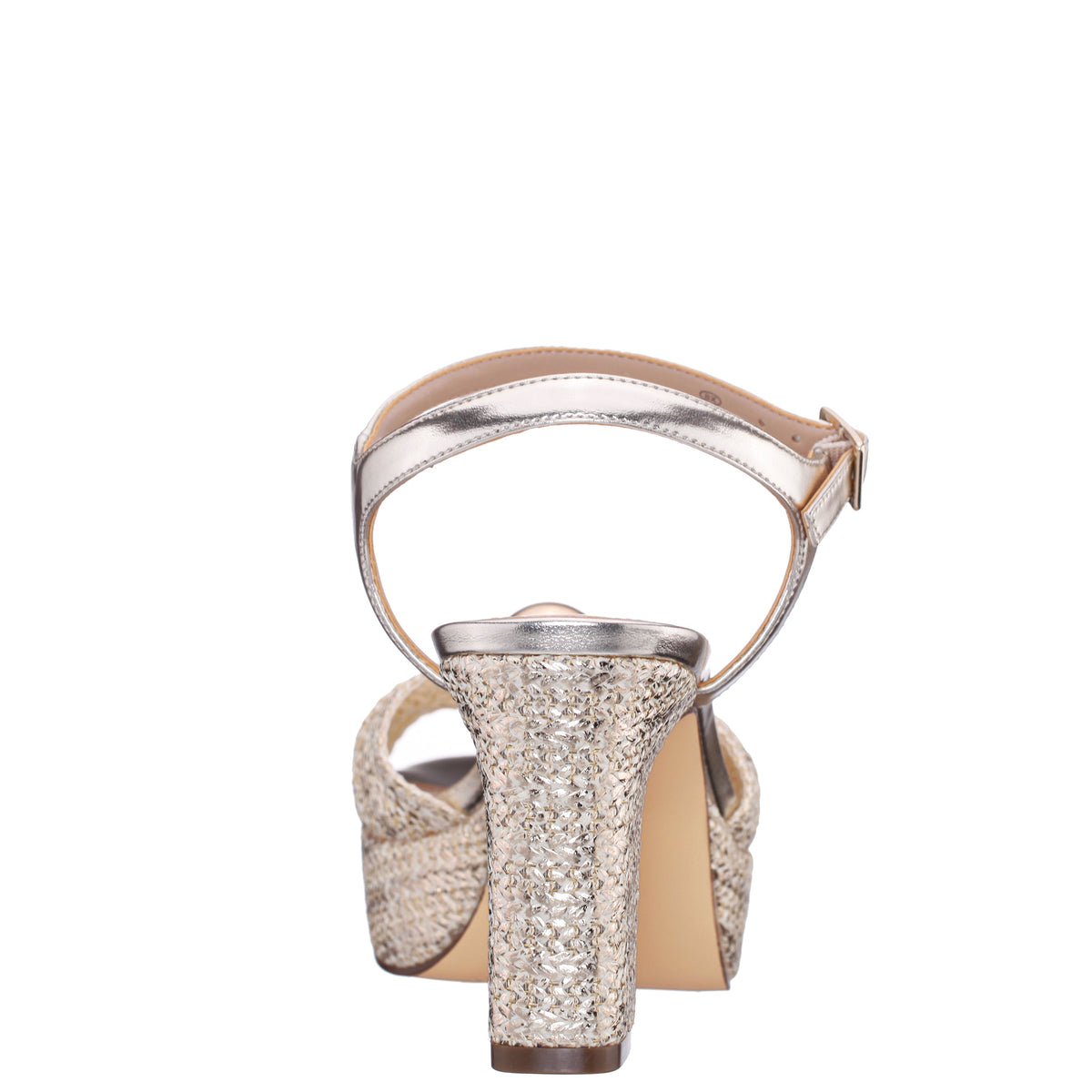 Fancey Gold Sandal Mid-Heel Platform | Nina Shoes
