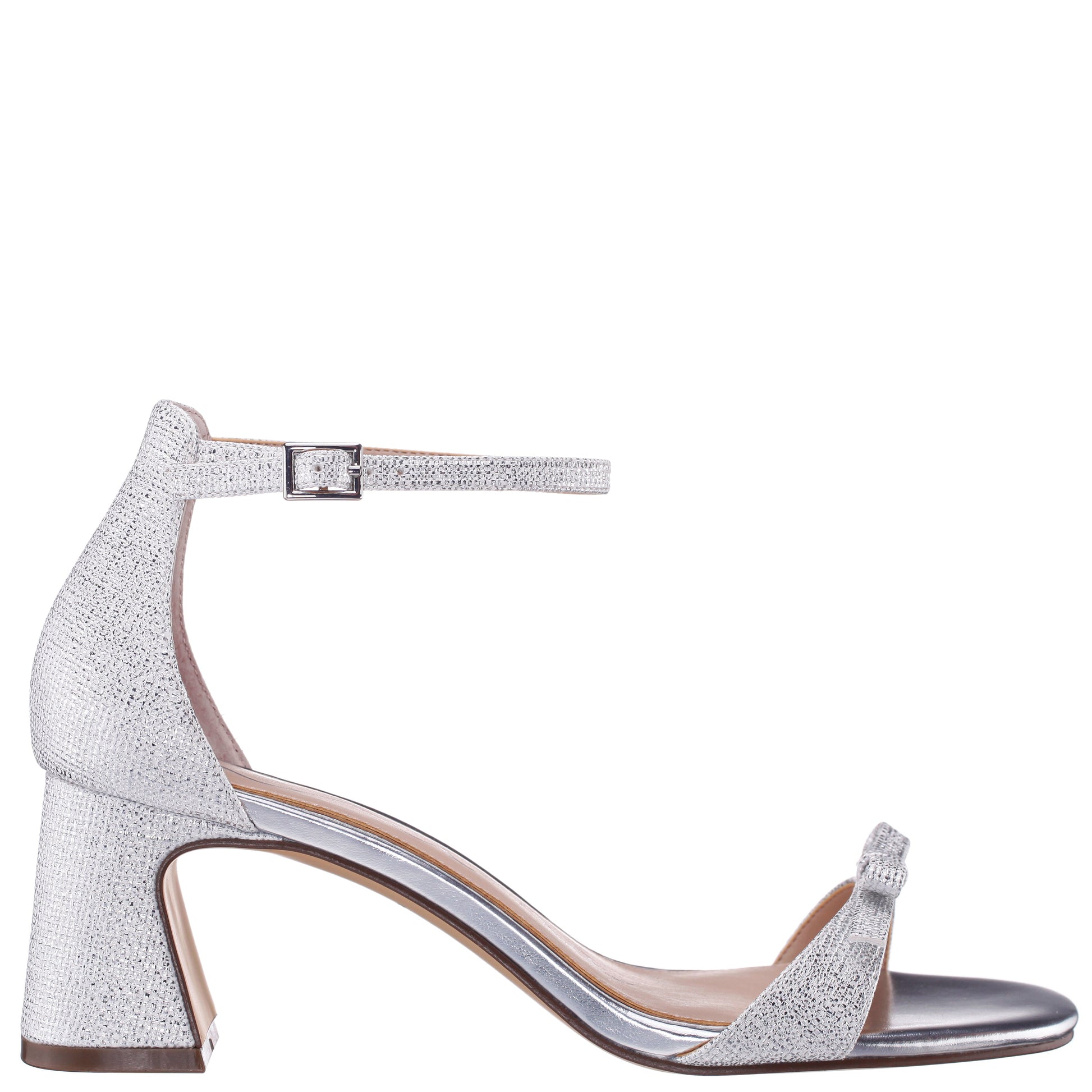 Bia Silver Sandal Mid-Heel | Nina Shoes
