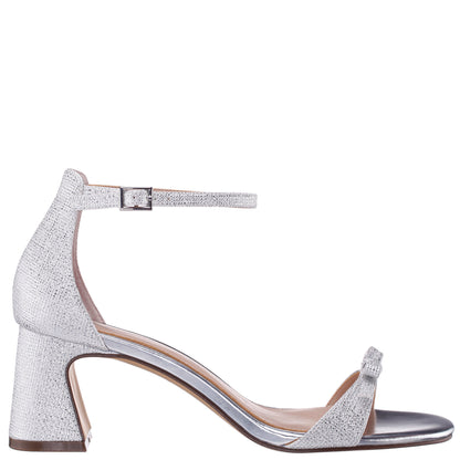 Bia Silver Sandal Mid-Heel | Nina Shoes