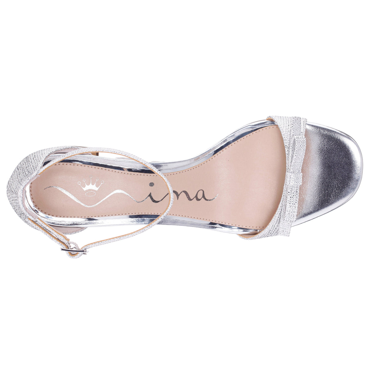 Bia Silver Sandal Mid-Heel | Nina Shoes