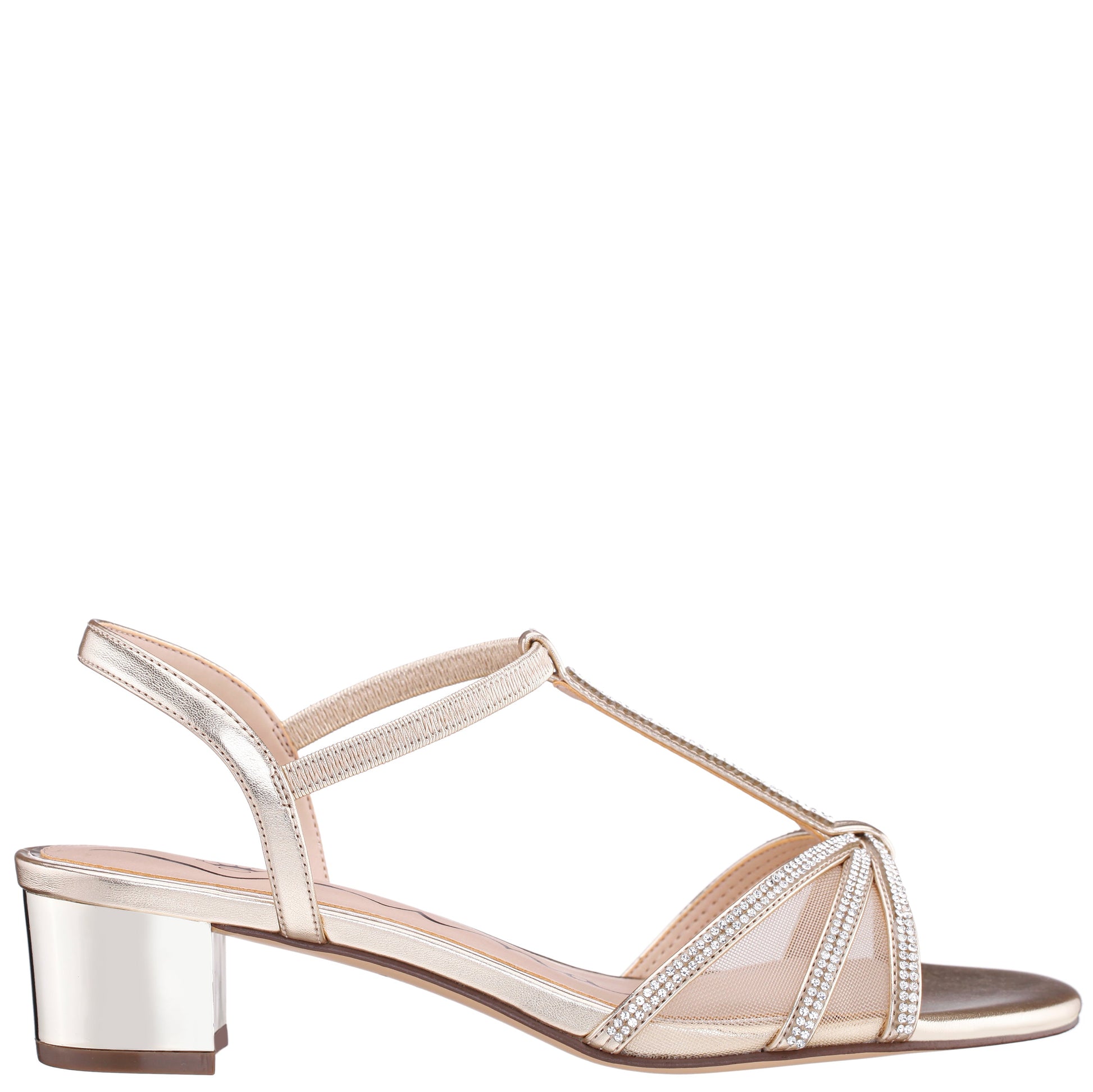 Goldie Gold Sandal Low-Heel | Nina Shoes
