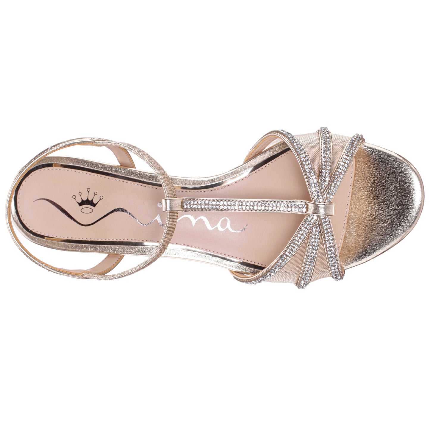 Goldie Gold Sandal Low-Heel | Nina Shoes