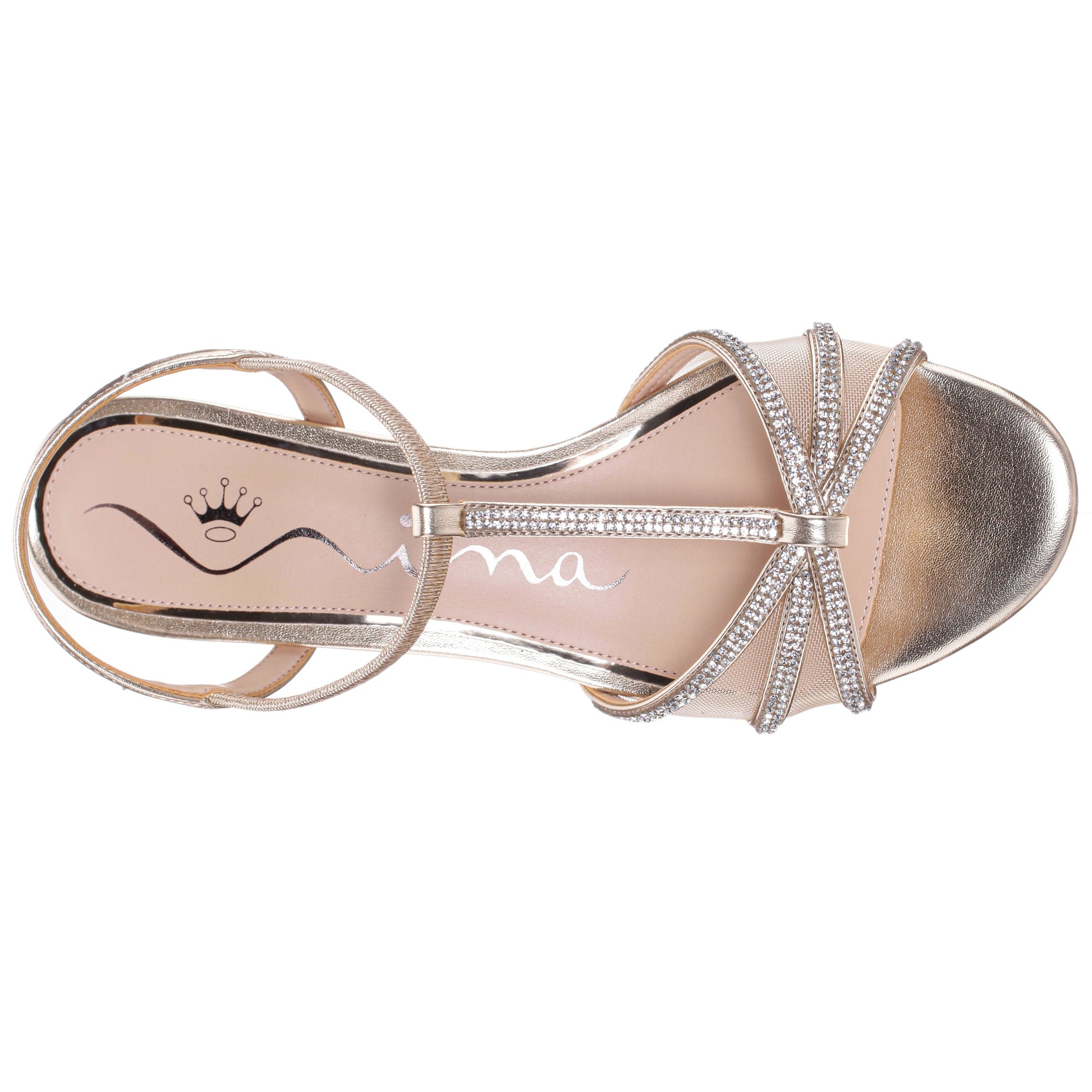 Goldie Gold Sandal Low-Heel | Nina Shoes