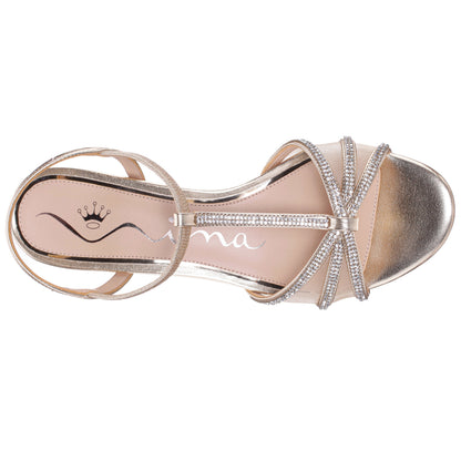Goldie Gold Sandal Low-Heel | Nina Shoes