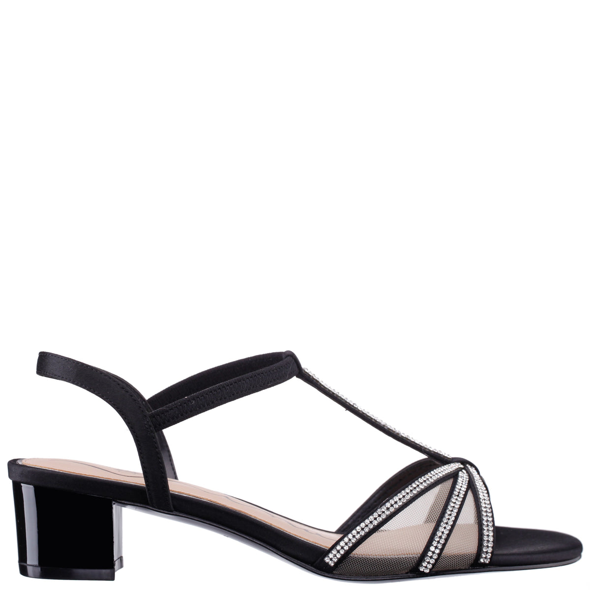 Goldie Black Sandal Low-Heel | Nina Shoes