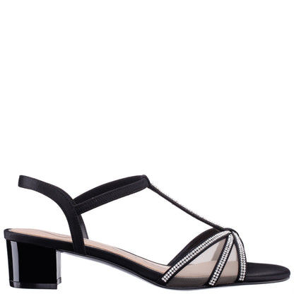 Goldie Black Sandal Low-Heel | Nina Shoes